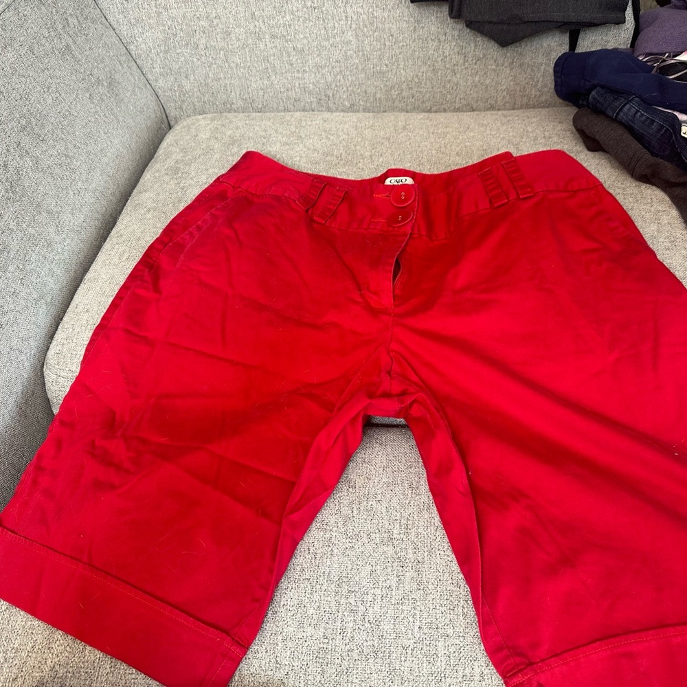 Cato red knee shorts￼